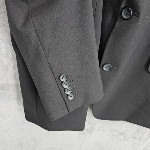 JM Haggar Suit Coat Jacket 48L Black Classic Fit Single Breast Vent Professional - Picture 7 of 12